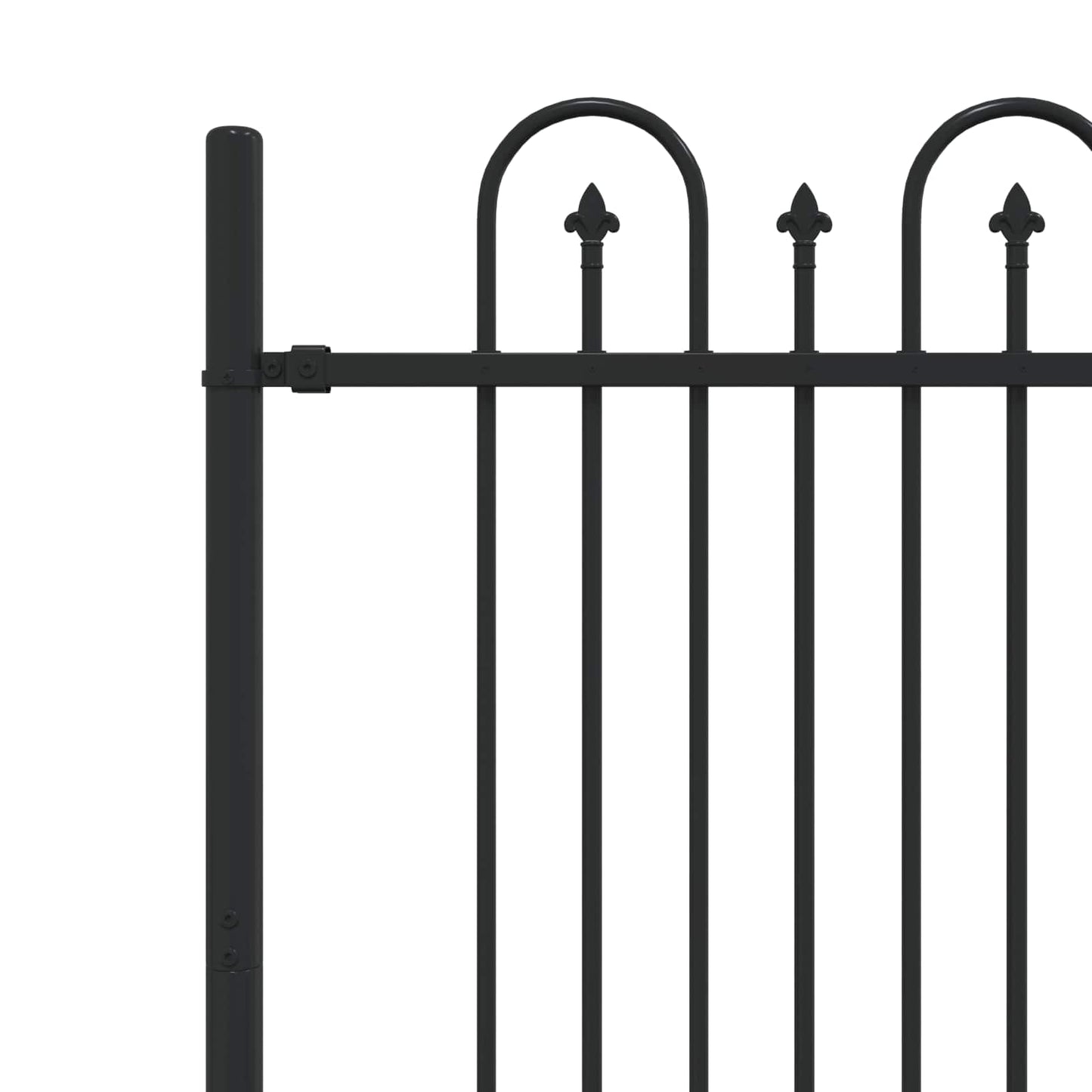 vidaXL Φράχτης Καμάρας με Άκρες Μαύρο 200 x 150 cm