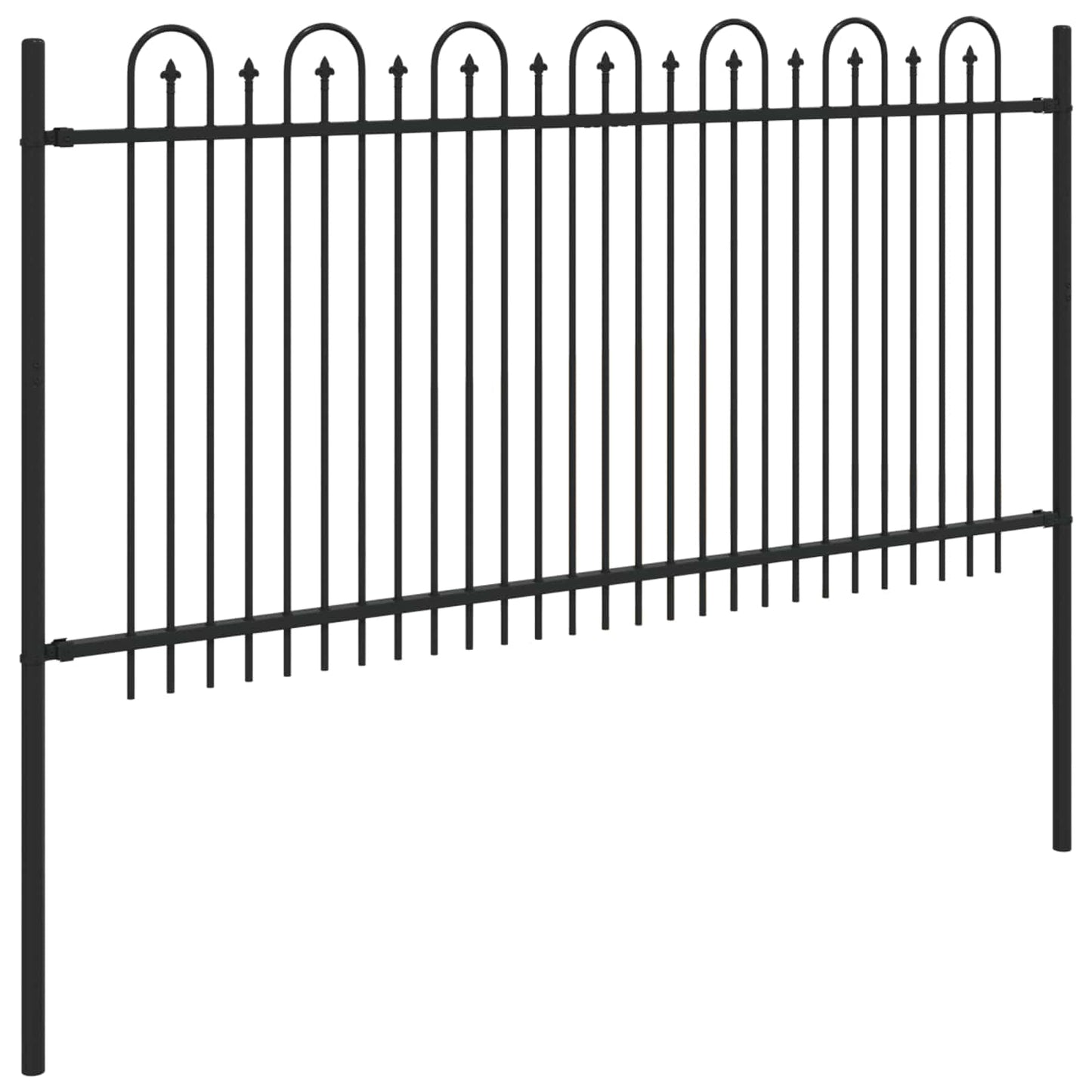 vidaXL Φράχτης Καμάρας με Άκρες Μαύρο 200 x 150 cm