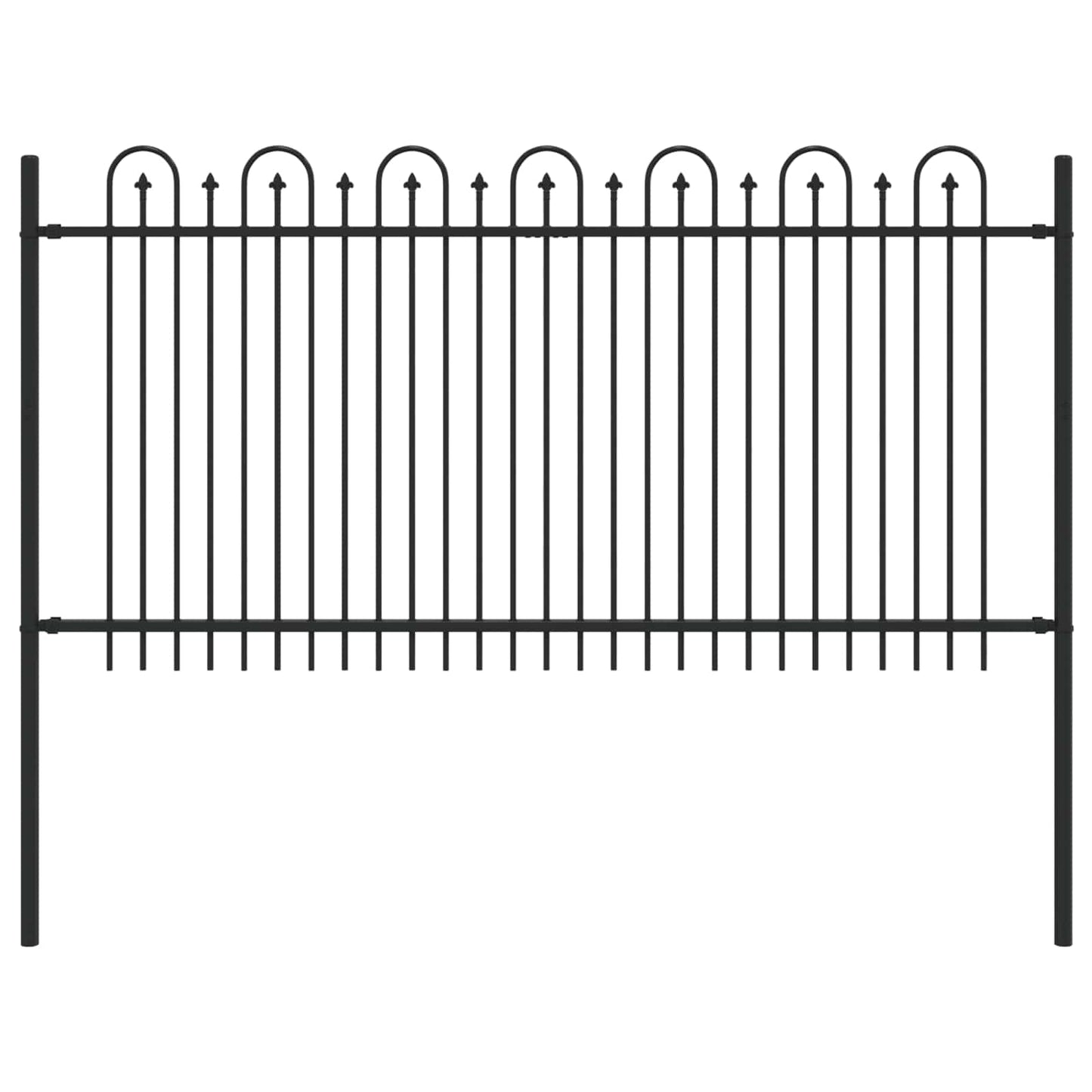 vidaXL Φράχτης Καμάρας με Άκρες Μαύρο 200 x 150 cm