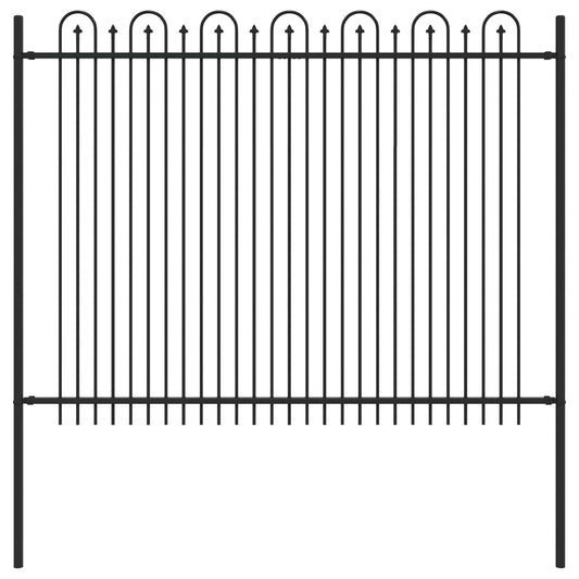 vidaXL Φράχτης Καμάρας με Άκρες Μαύρο 200 x 200 cm