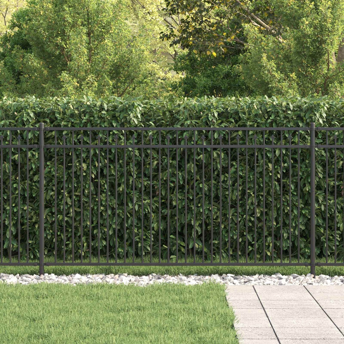 vidaXL Φράχτης με Άκρες BAARLO 200 x 150 cm Μαύρο