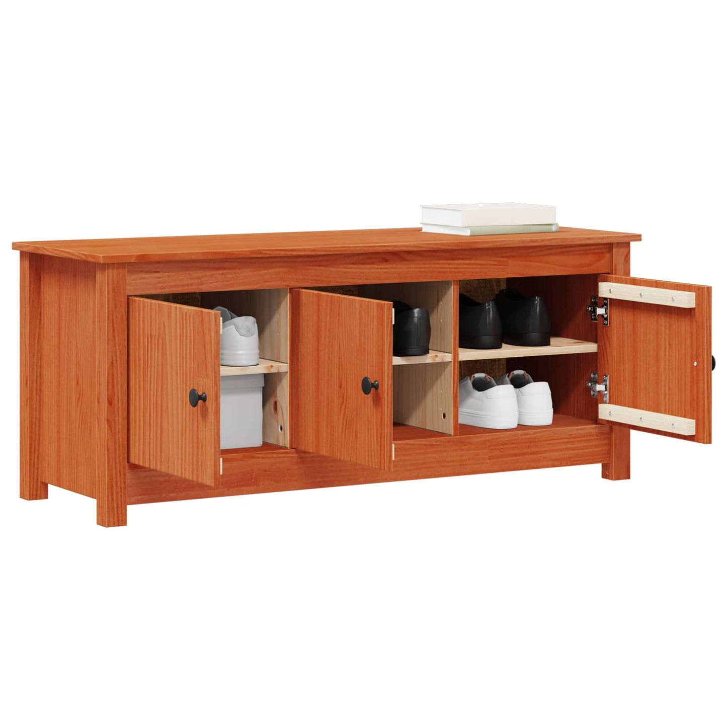 vidaXL Ντουλάπα Παπουτσιών Κερωμένο Καφέ 110 x 38 x 45,5 εκ