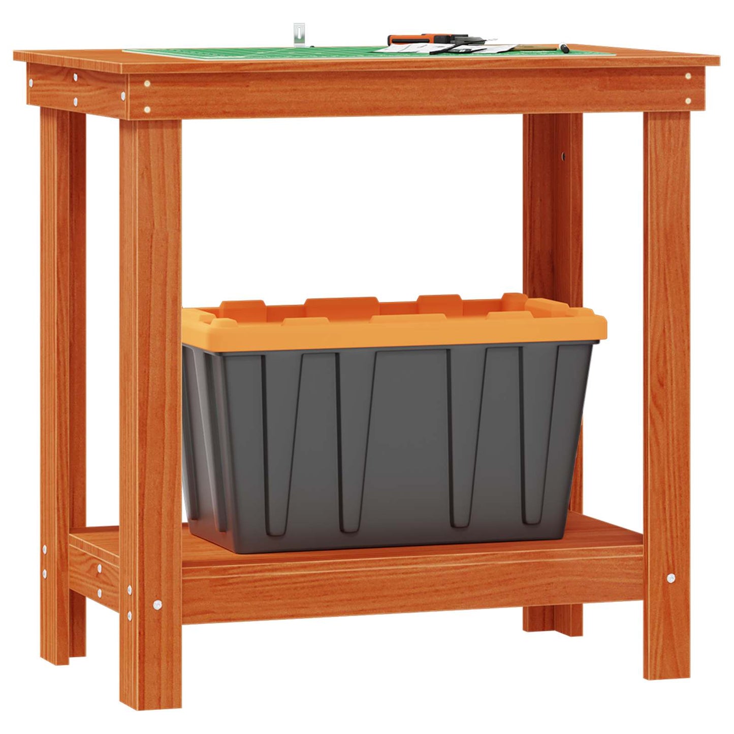 vidaXL Πάγκος εργασίας Κερωμένο Καφέ 80 x 50 x 80 cm Στερεό πεύκο