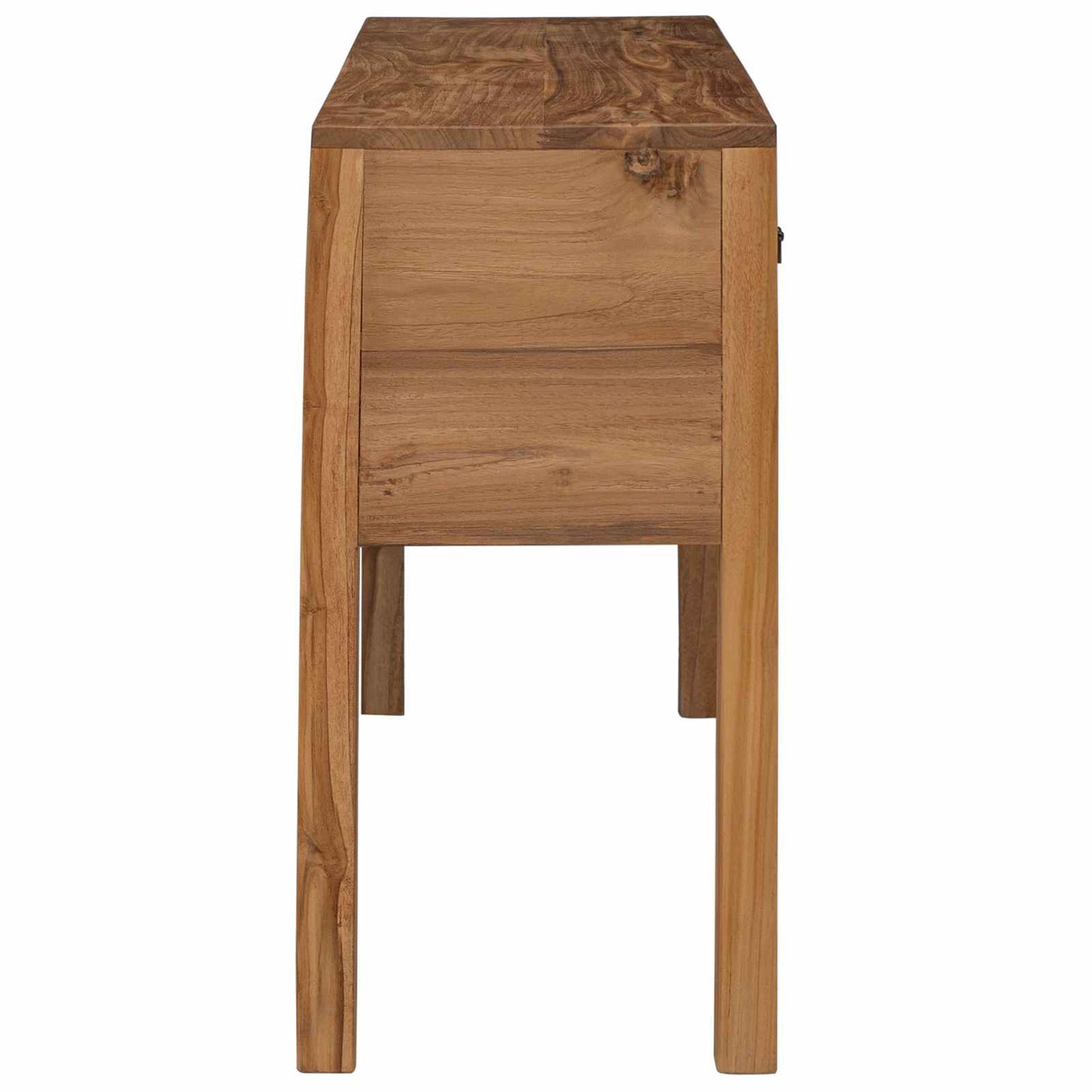 vidaXL Πλαϊνό γραφείο Φυσικό 110 x 35 x 75,5 εκ Στερεό Ξύλο Τίκ