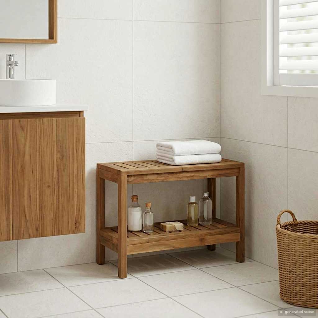 vidaXL Τραπέζι Πλευρικής Μπανιέρας Φυσικό 60 x 30 x 45 cm
