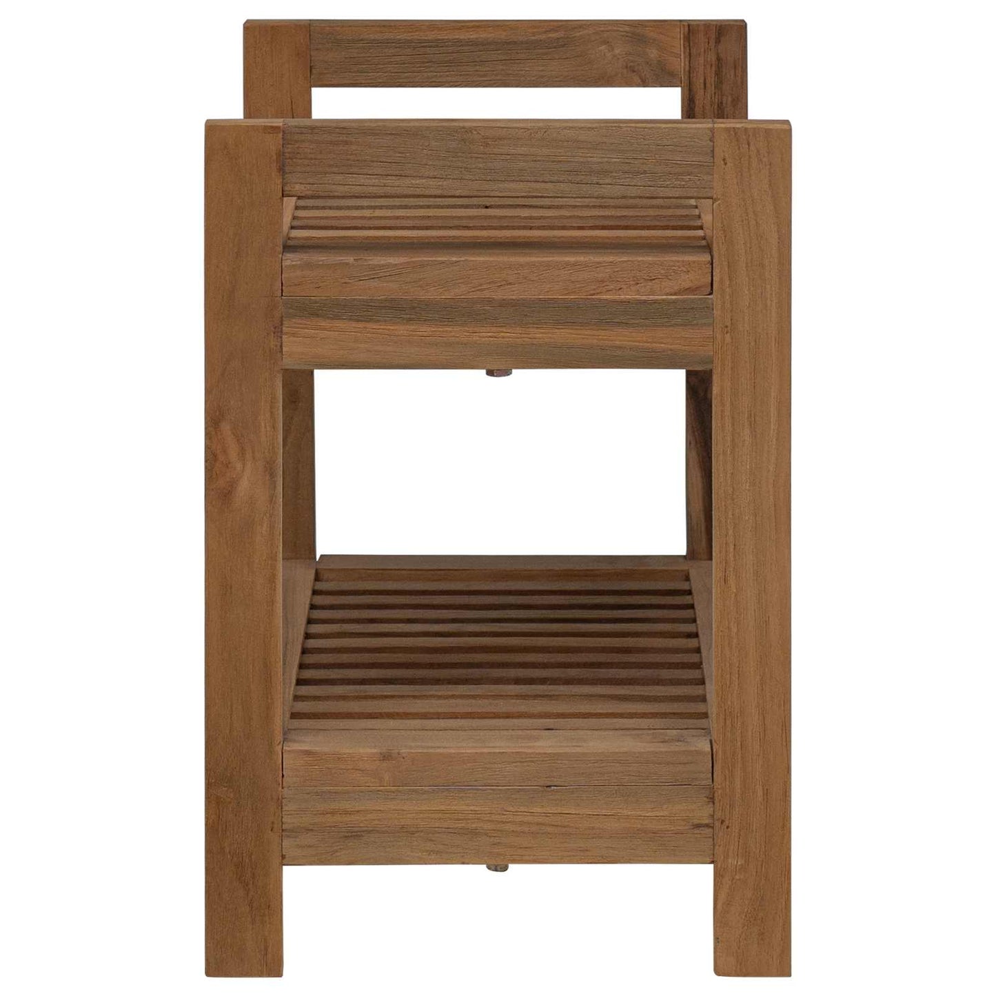 vidaXL Ράφι μπάνιου Φυσικό 45 x 30 x 45 εκ. Στερεό Ξύλο Τίκ