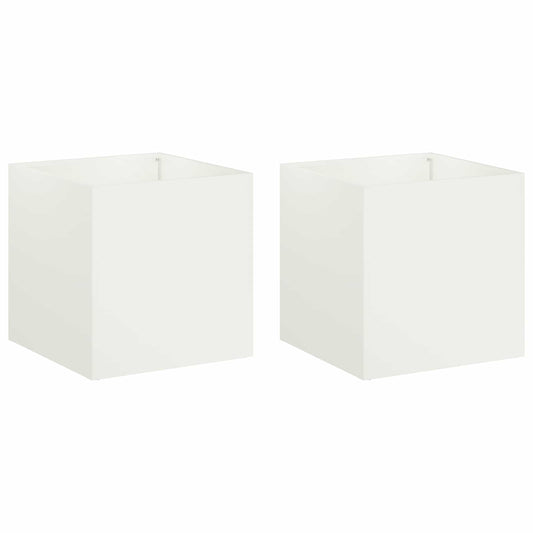 vidaXL Γλάστρα Κήπου 2 τμχ. Λευκό 20 x 20 x 20 εκ.