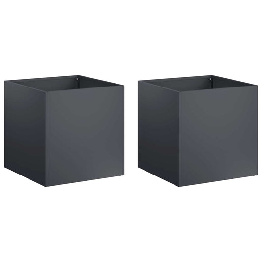 vidaXL Γλάστρα Κήπου 2 τμχ. Ανθρακί 20 x 20 x 20 εκ.