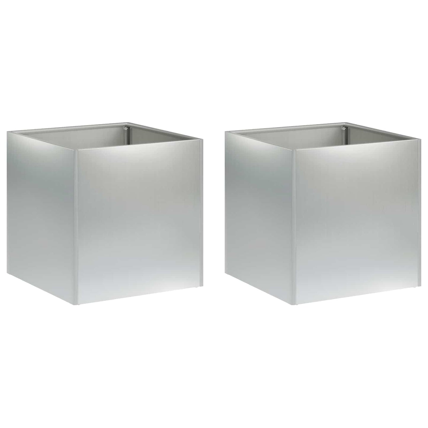 vidaXL Γλάστρα Κήπου 2 τμχ. Ασημί 20 x 20 x 20 εκ.