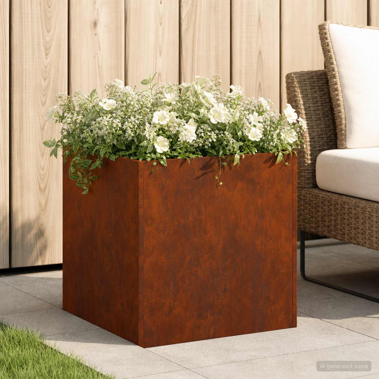 vidaXL Γλάστρα Κήπου Σκ rusty 20 x 20 x 20 εκ.