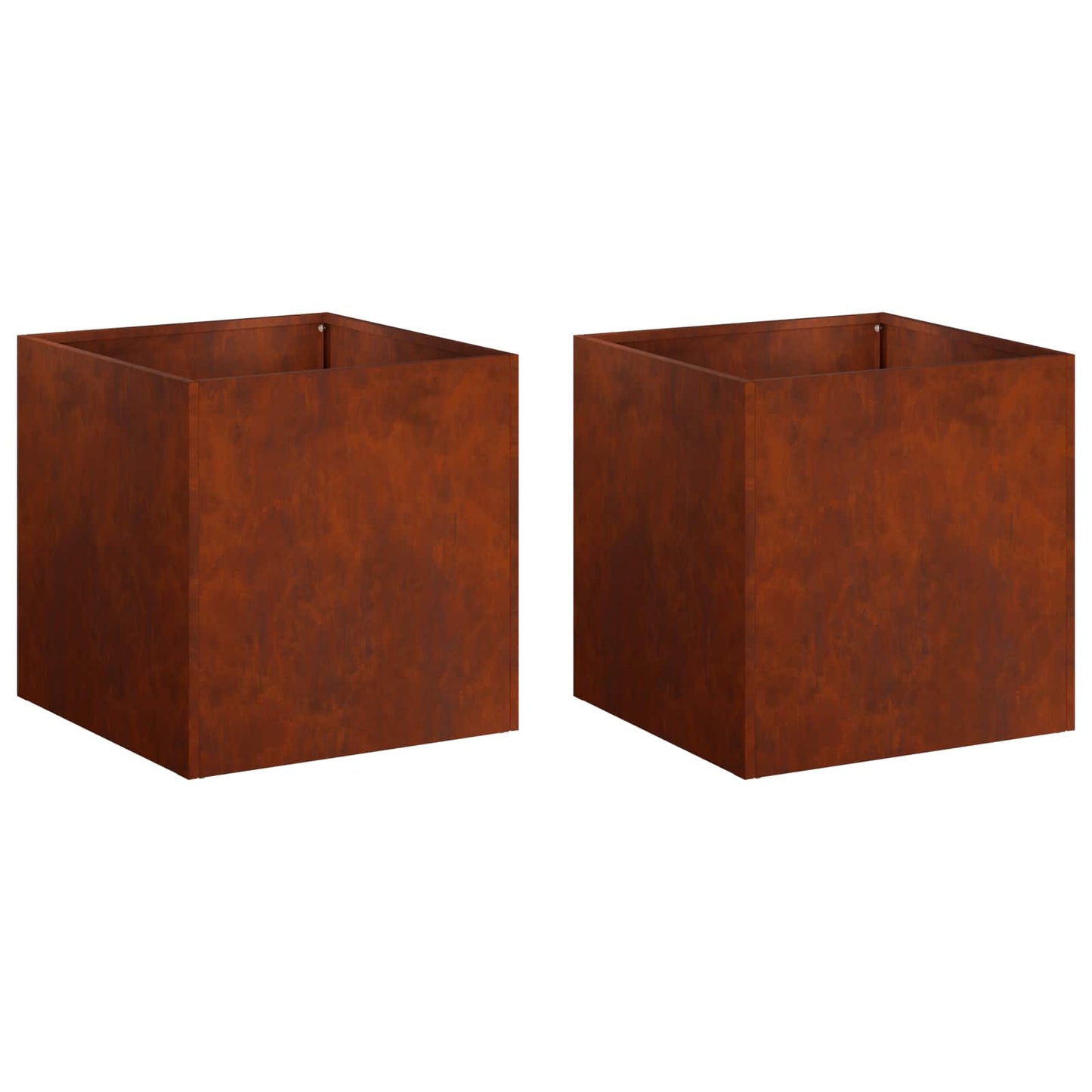 vidaXL Γλάστρα Κήπου 2 τμχ. Σκ rusty 20 x 20 x 20 εκ.
