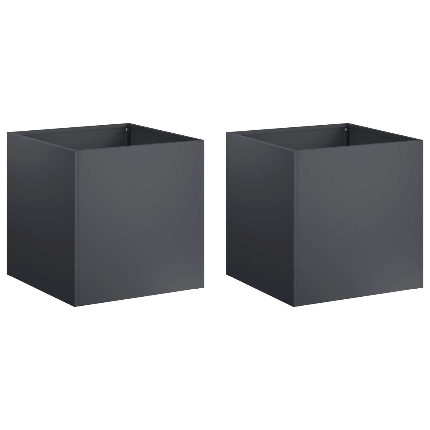 vidaXL Γλάστρα Κήπου 2 τμχ. Ανθρακί 25 x 25 x 25 cm