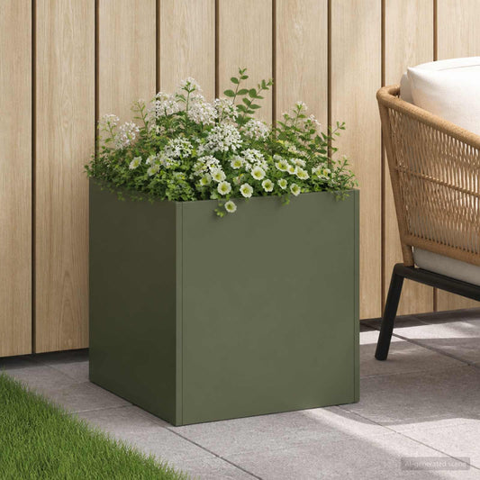 vidaXL Γλάστρα Κήπου Λαδί 25 x 25 x 25 cm Ψυχρής έλασης χάλυβας