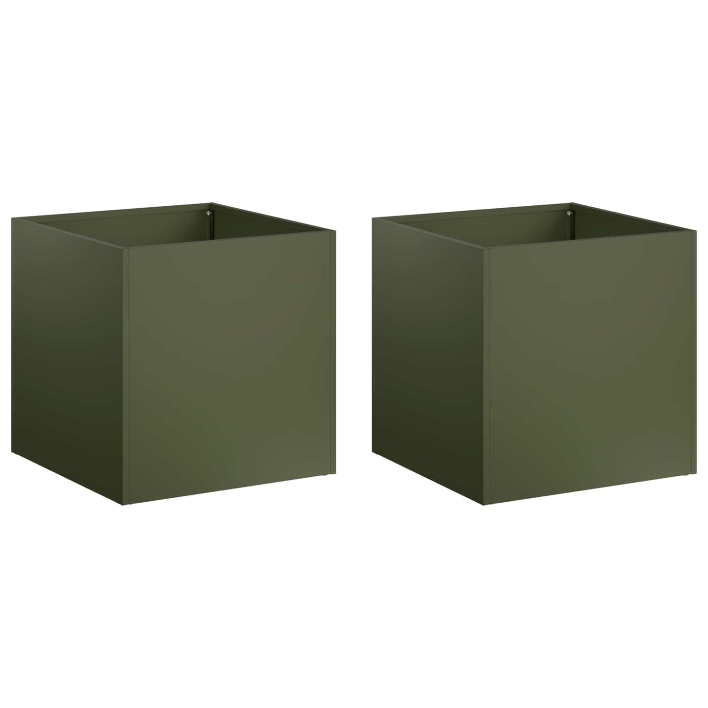 vidaXL Γλάστρα Κήπου 2 τμχ. Λαδί 25 x 25 x 25 cm Ψυχρής έλασης χάλυβας