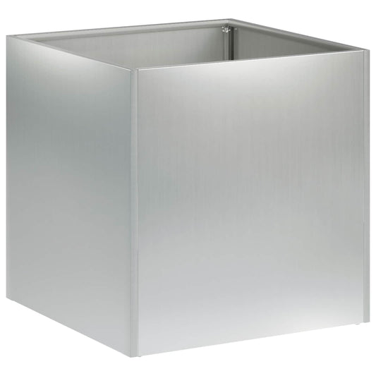 vidaXL Γλάστρα Κήπου Ασημί 25 x 25 x 25 cm Γαλβανισμένος Χάλυβας