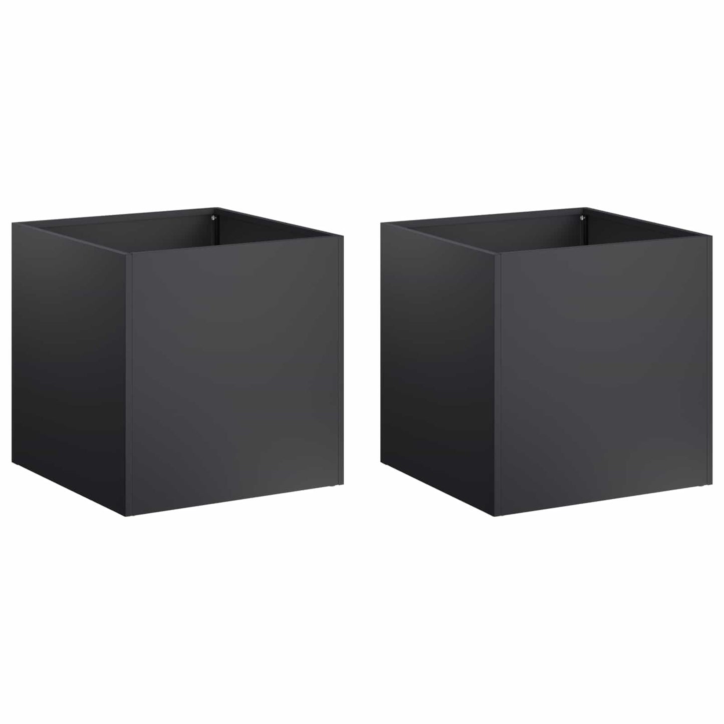 vidaXL Γλάστρα Κήπου 2 τμχ. Μαύρο 45 x 45 x 45 cm