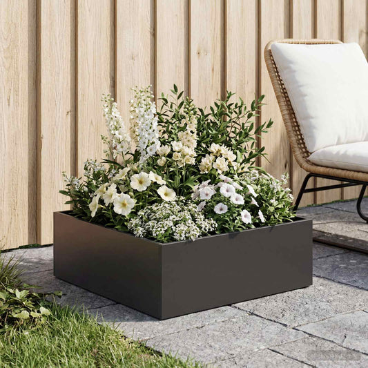 vidaXL Γλάστρα Κήπου Μαύρο 40 x 40 x 20 cm Ψυχρής έλασης χάλυβας
