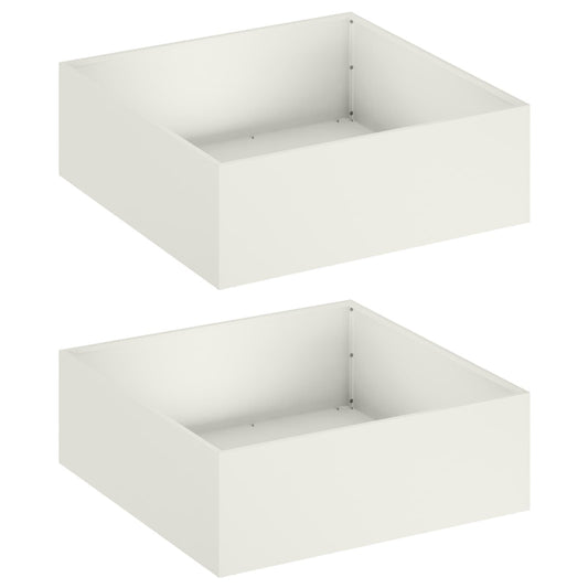 vidaXL Γλάστρα Κήπου 2 τμχ. Λευκό 40 x 40 x 20 cm