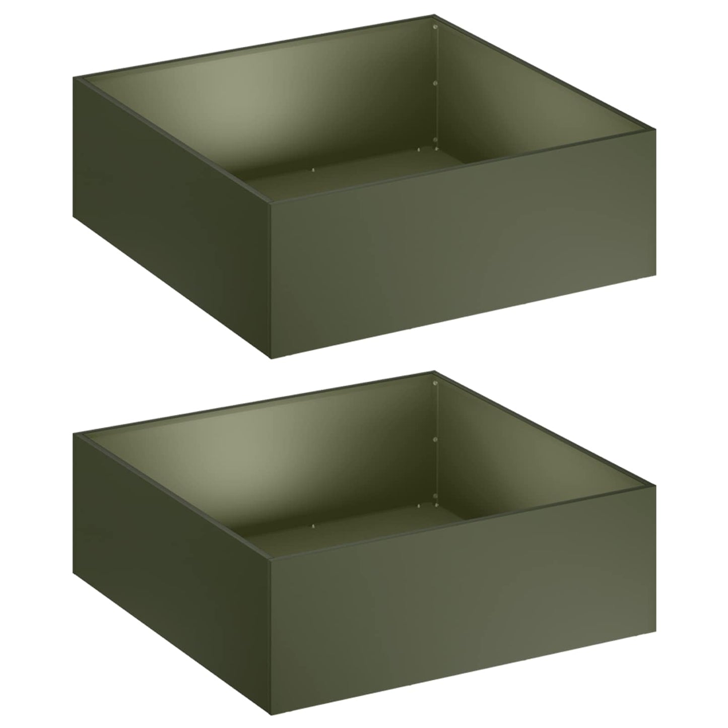 vidaXL Γλάστρα Κήπου 2 τμχ. Λαδί 40 x 40 x 20 cm Ψυχρής έλασης χάλυβας