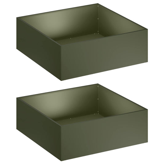 vidaXL Γλάστρα Κήπου 2 τμχ. Λαδί 40 x 40 x 20 cm Ψυχρής έλασης χάλυβας