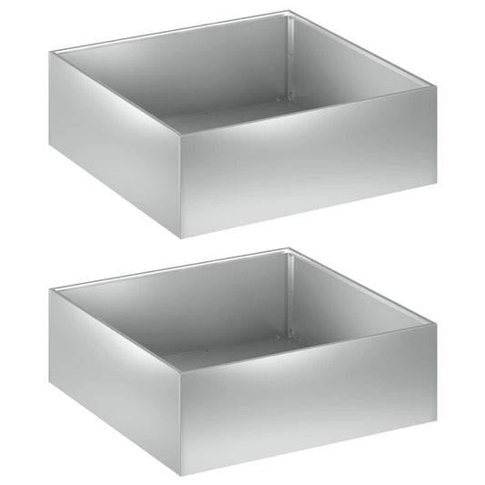 vidaXL Γλάστρα Κήπου 2 τμχ. Ασημί 40 x 40 x 20 cm