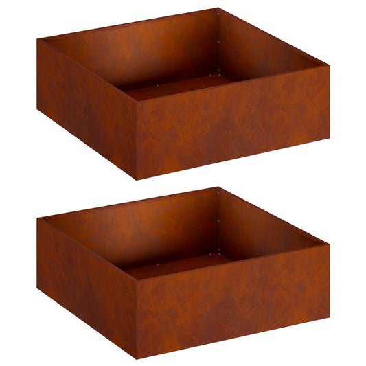 vidaXL Γλάστρα Κήπου 2 τμχ. Σκ rusty 40 x 40 x 20 cm