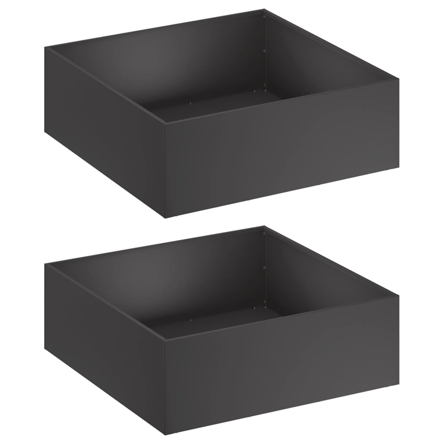 vidaXL Γλάστρα Κήπου 2 τμχ. Μαύρο 60 x 60 x 20 εκ