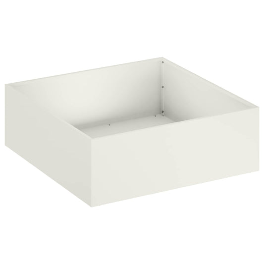 vidaXL Γλάστρα Κήπου Λευκό 60 x 60 x 20 εκ Ψυχρής έλασης χάλυβας