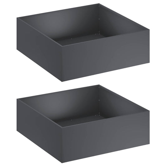 vidaXL Γλάστρα Κήπου 2 τμχ. Ανθρακί 60 x 60 x 20 εκ