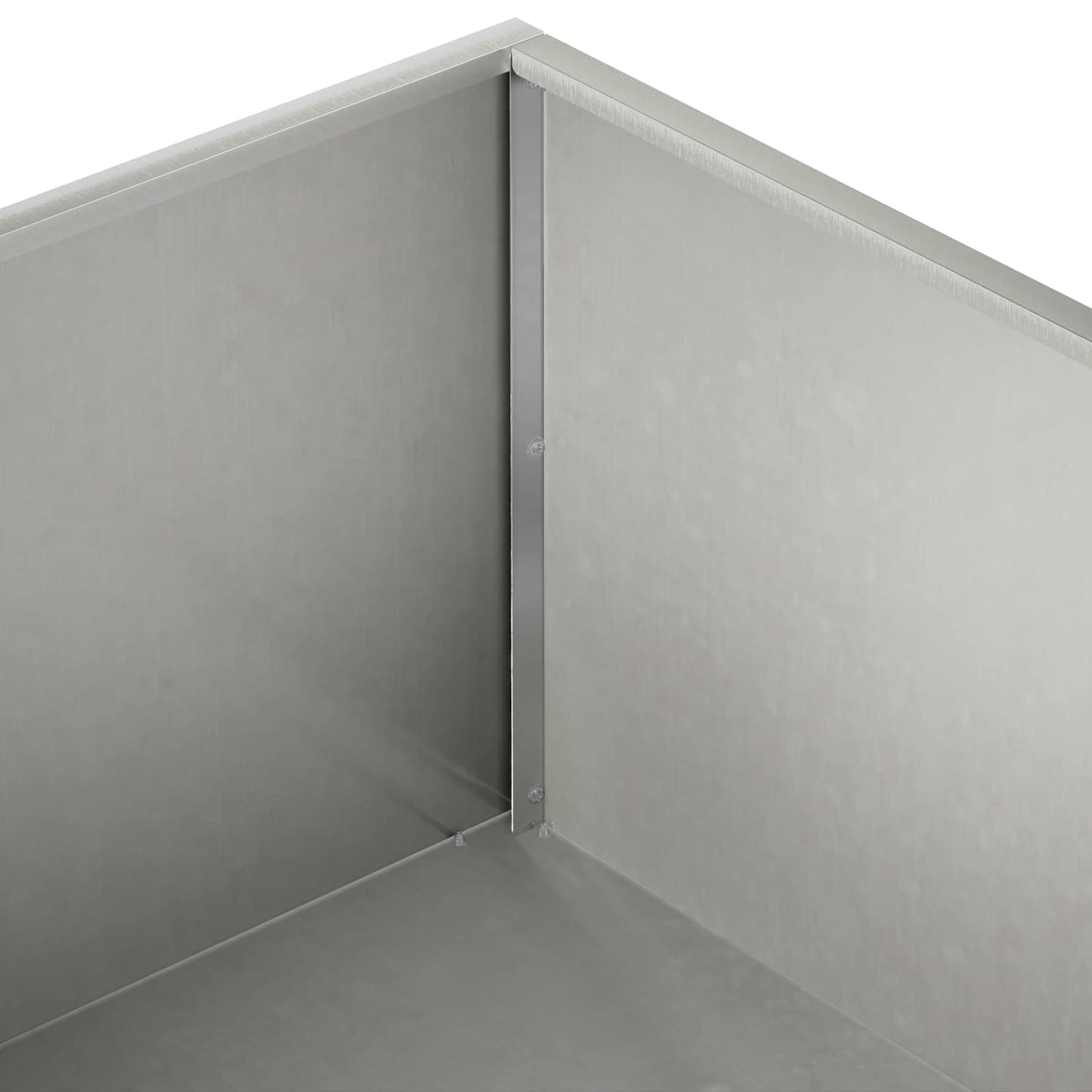 vidaXL Γλάστρα Κήπου Ασημί 60 x 60 x 20 εκ Ανοξείδωτο Ατσάλι