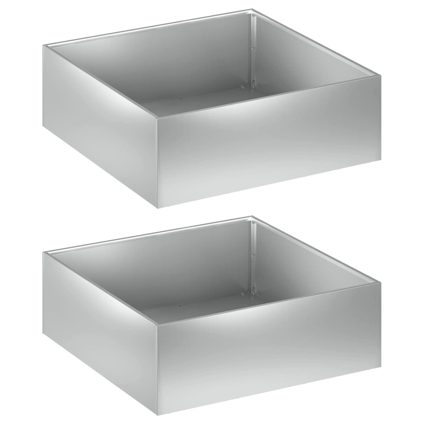 vidaXL Γλάστρα Κήπου 2 τμχ. Ασημί 60 x 60 x 20 εκ