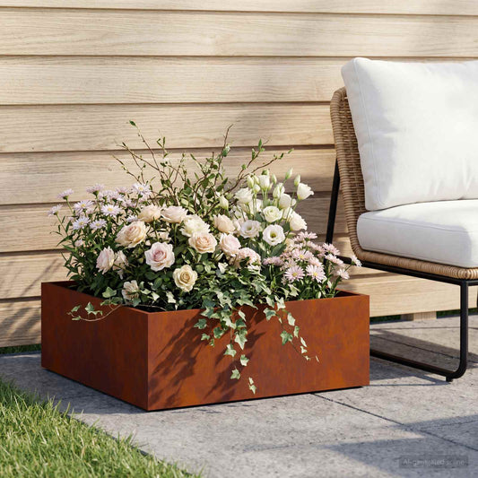 vidaXL Γλάστρα Κήπου Σκ rusty 60 x 60 x 20 εκ