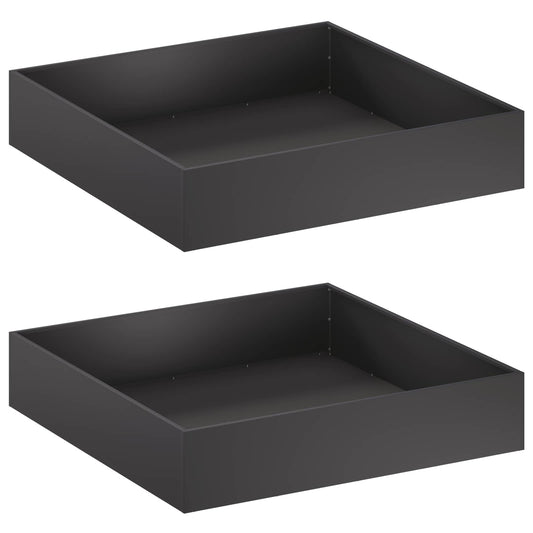 vidaXL Γλάστρα Κήπου 2 τμχ. Μαύρο 80 x 80 x 20 cm
