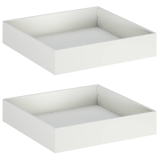 vidaXL Γλάστρα Κήπου 2 τμχ. Λευκό 80 x 80 x 20 cm