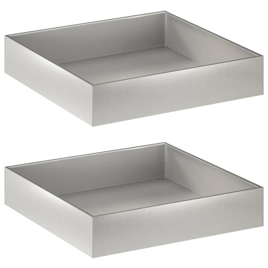vidaXL Γλάστρα Κήπου 2 τμχ. Ασημί 80 x 80 x 20 cm Ανοξείδωτο Ατσάλι