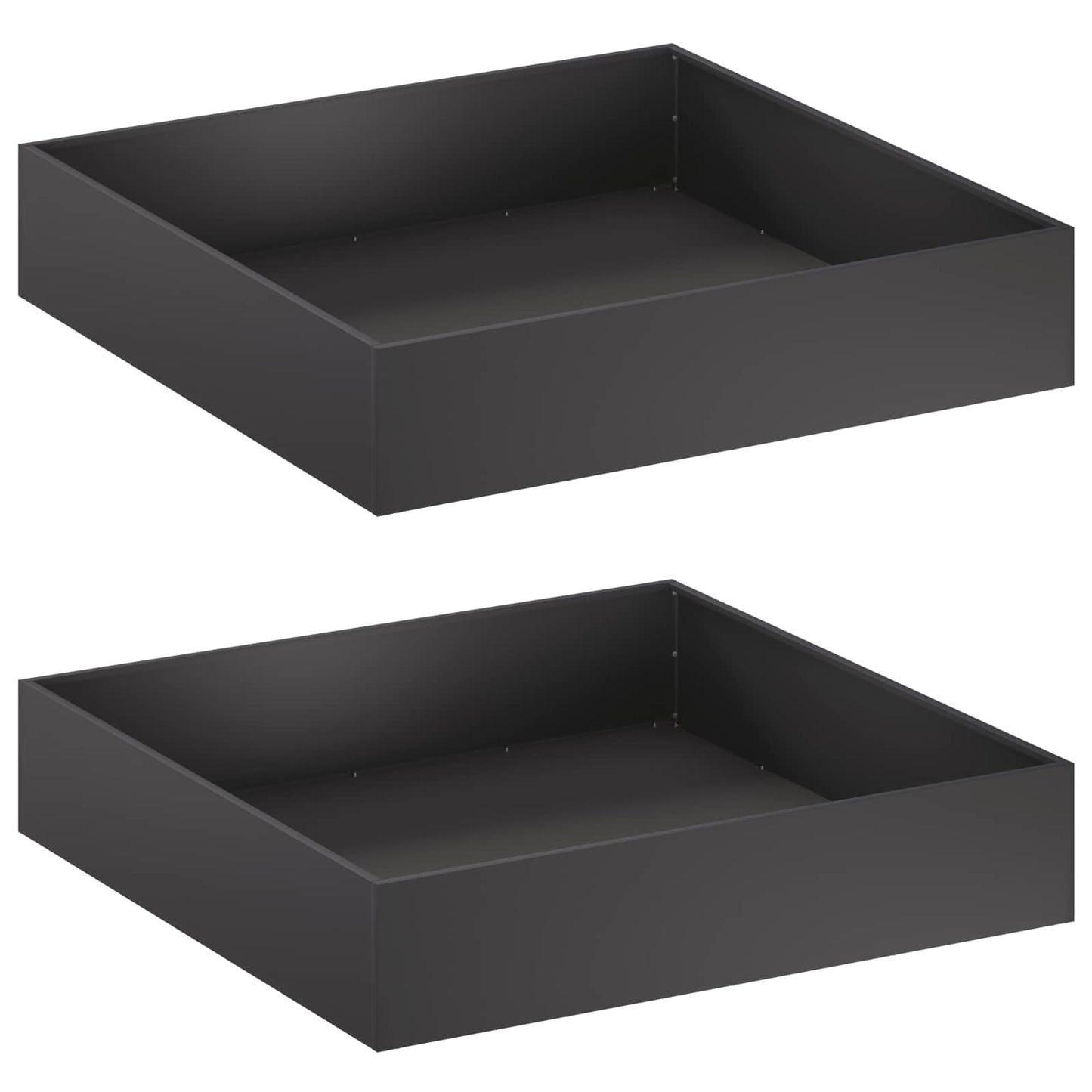 vidaXL Γλάστρα Κήπου 2 τμχ. Μαύρο 100 x 100 x 20 cm