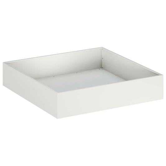 vidaXL Γλάστρα Κήπου Λευκό 100 x 100 x 20 cm Ψυχρής έλασης χάλυβας