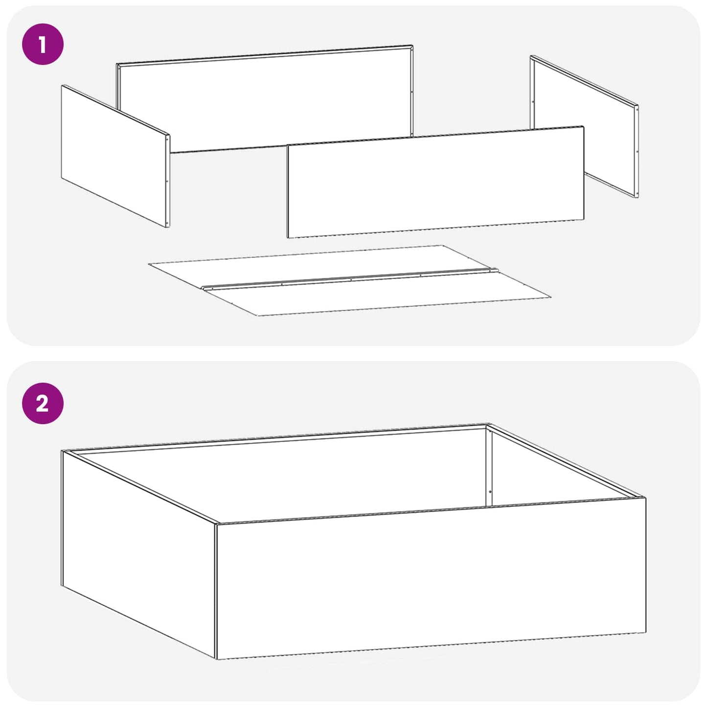 vidaXL Γλάστρα Κήπου 2 τμχ. Λευκό 100 x 100 x 20 cm