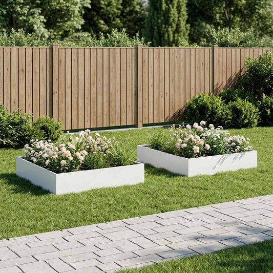 vidaXL Γλάστρα Κήπου 2 τμχ. Λευκό 100 x 100 x 20 cm
