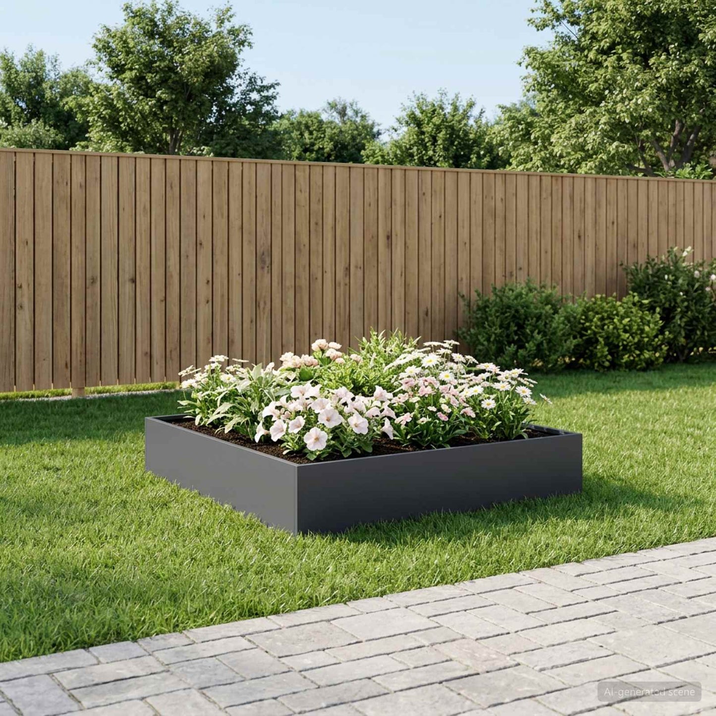 vidaXL Γλάστρα Κήπου Ανθρακί 100 x 100 x 20 cm Ψυχρής έλασης χάλυβας