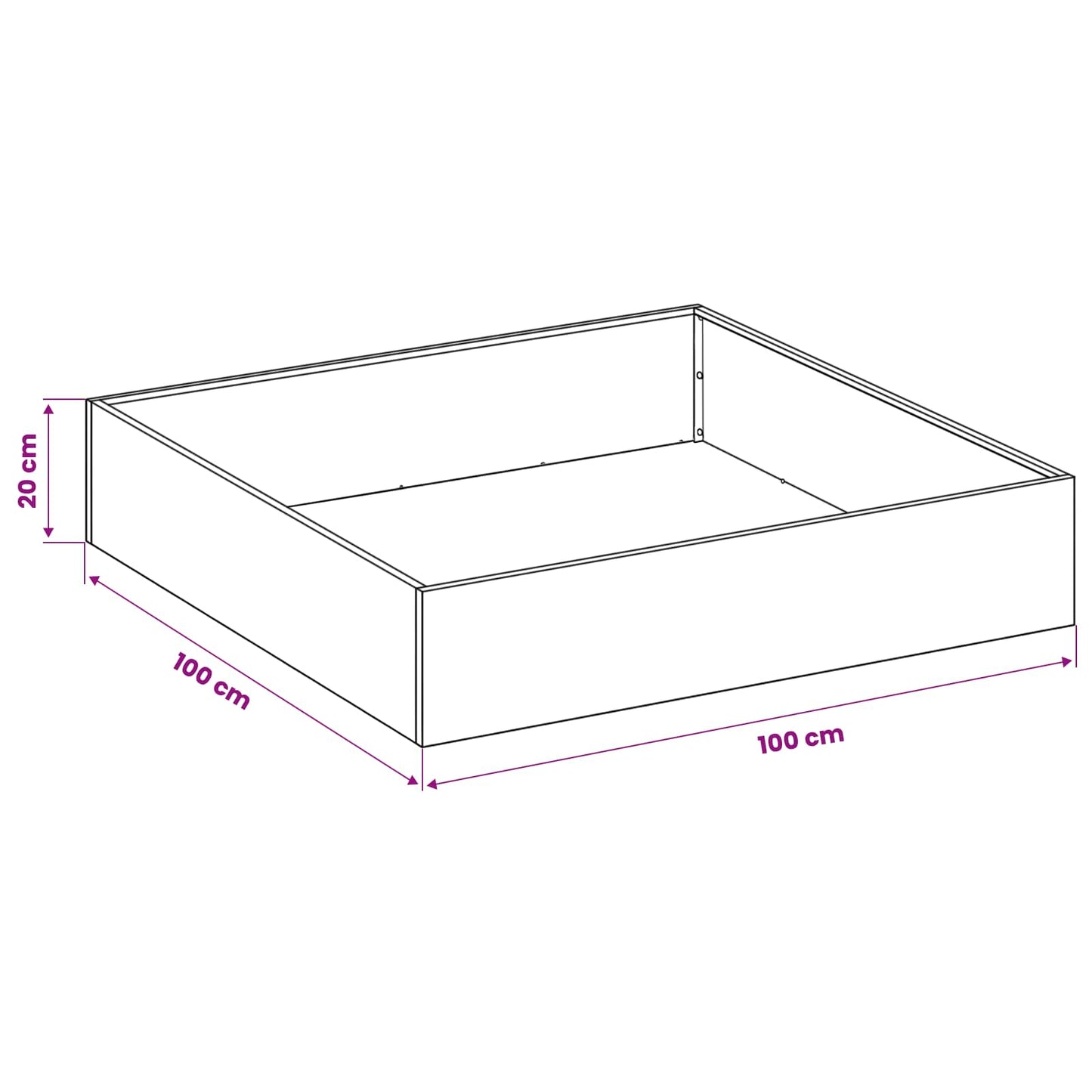 vidaXL Γλάστρα Κήπου Ανθρακί 100 x 100 x 20 cm Ψυχρής έλασης χάλυβας