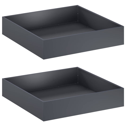 vidaXL Γλάστρα Κήπου 2 τμχ. Ανθρακί 100 x 100 x 20 cm