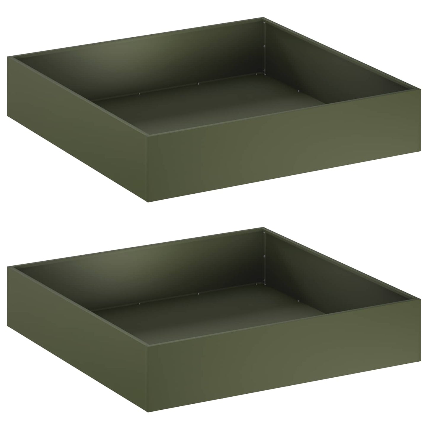 vidaXL Γλάστρα Κήπου 2 τμχ. Λαδί 100 x 100 x 20 cm