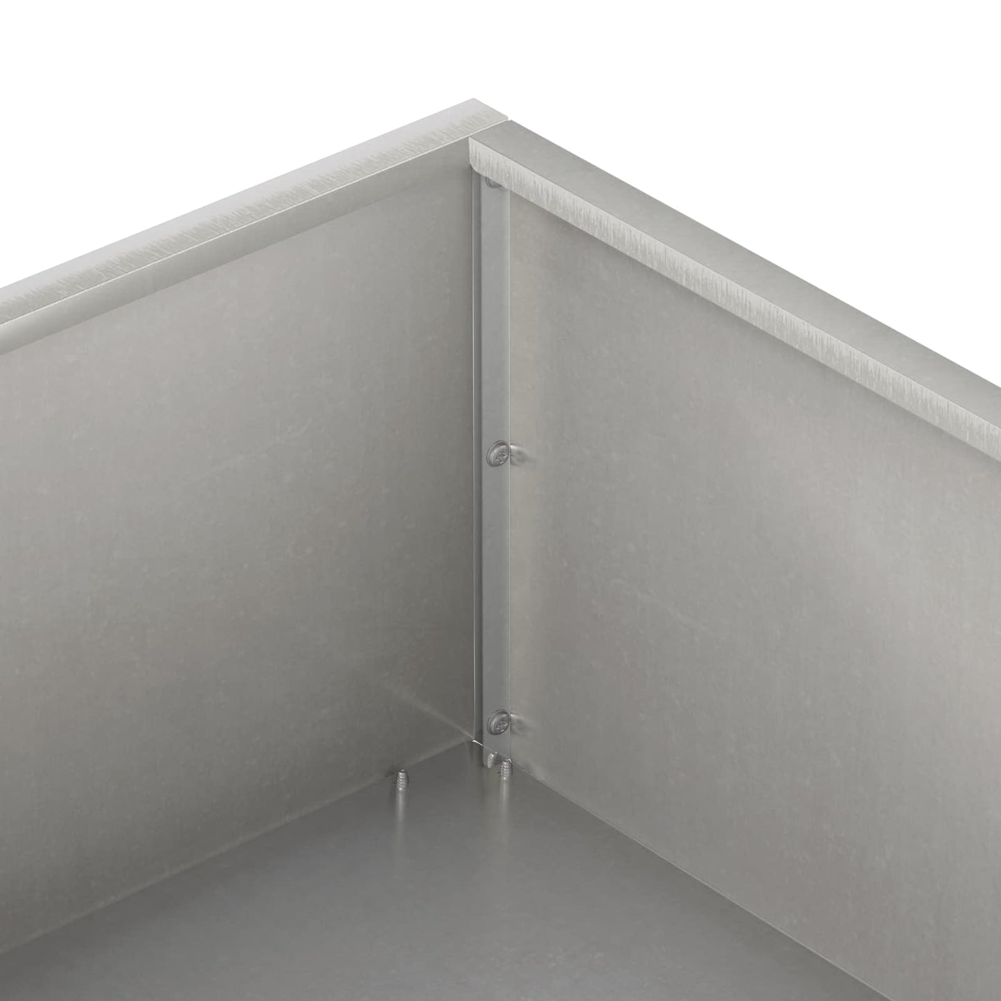 vidaXL Γλάστρα Κήπου 2 τμχ. Ασημί 100 x 100 x 20 cm Ανοξείδωτο Ατσάλι