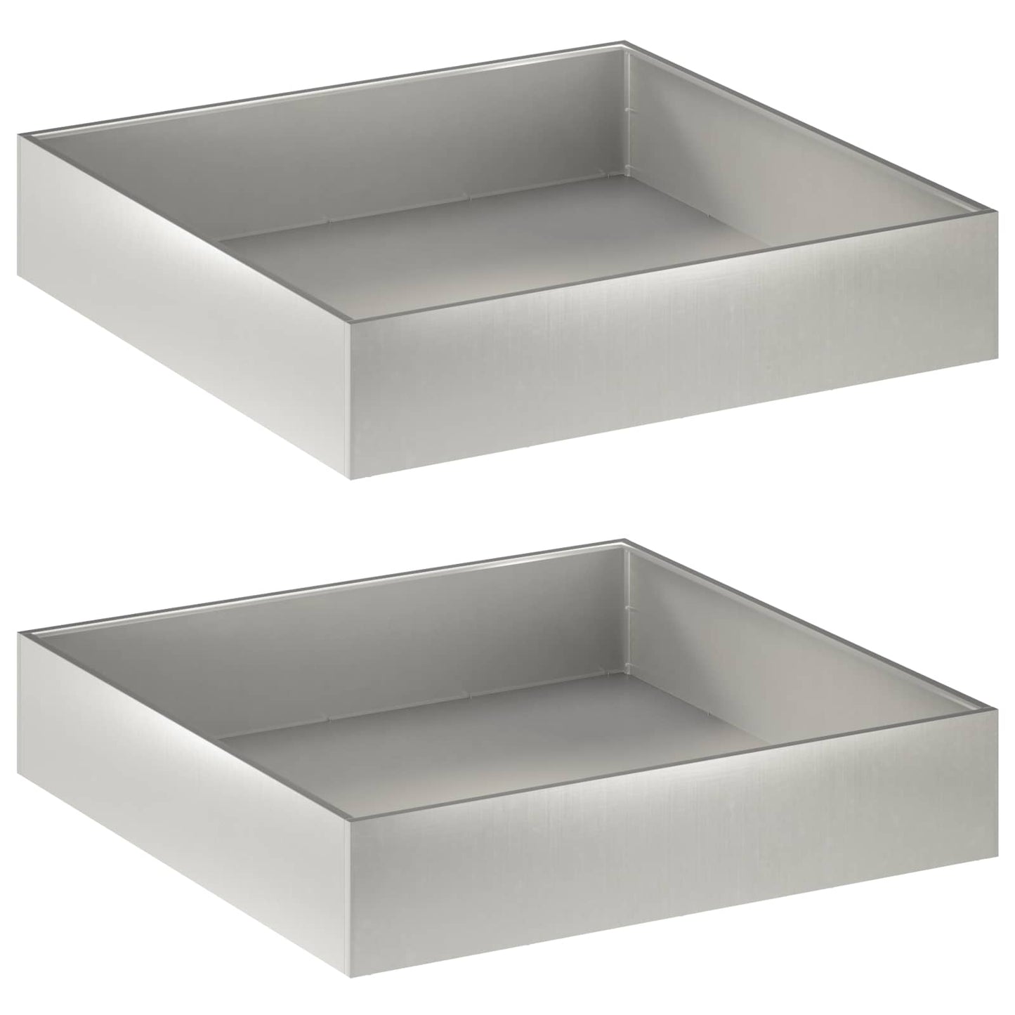 vidaXL Γλάστρα Κήπου 2 τμχ. Ασημί 100 x 100 x 20 cm Ανοξείδωτο Ατσάλι