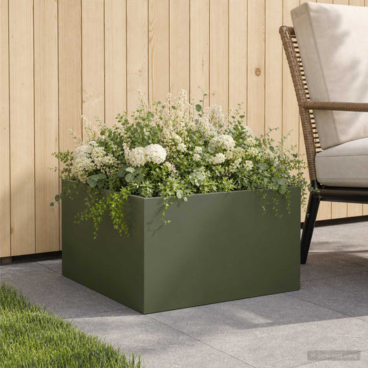 vidaXL Γλάστρα Κήπου Λαδί 60 x 60 x 30 cm Ψυχρής έλασης χάλυβας