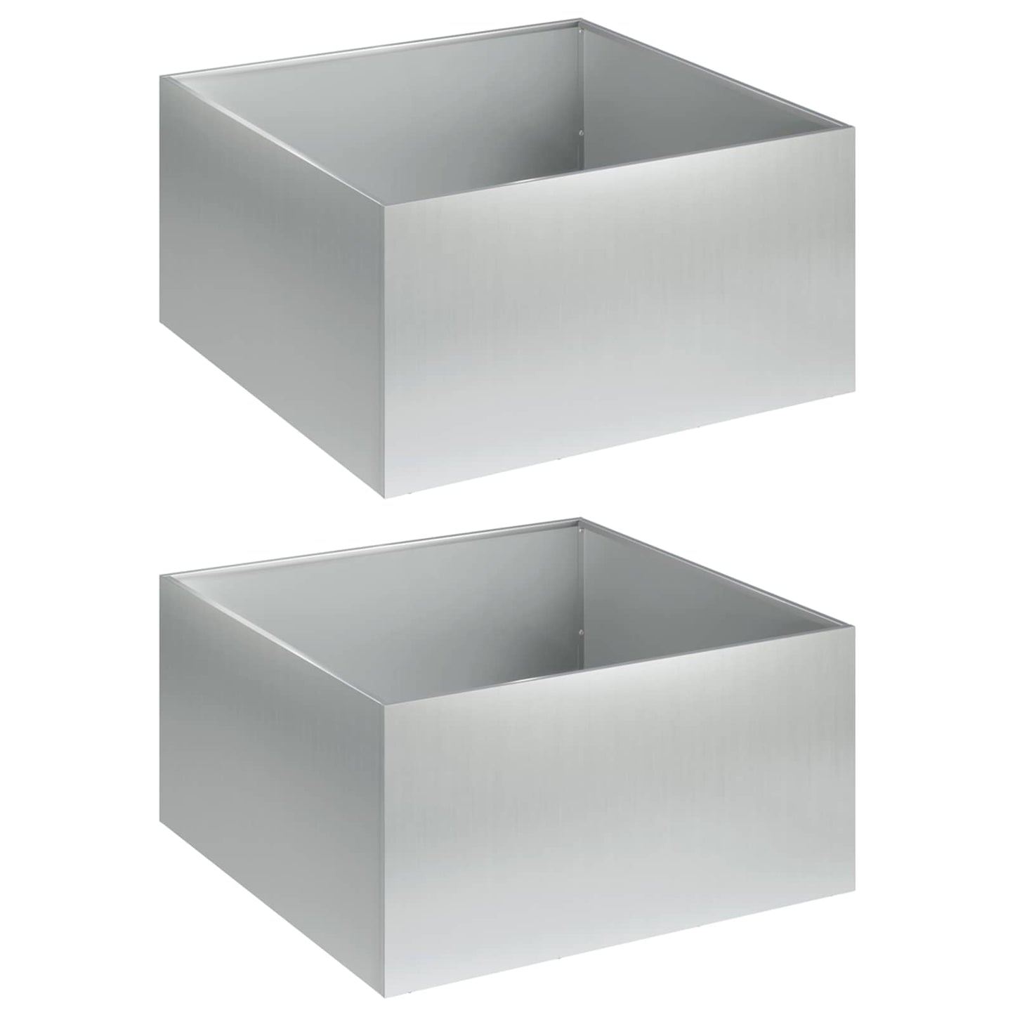 vidaXL Γλάστρα Κήπου 2 τμχ. Ασημί 60 x 60 x 30 cm