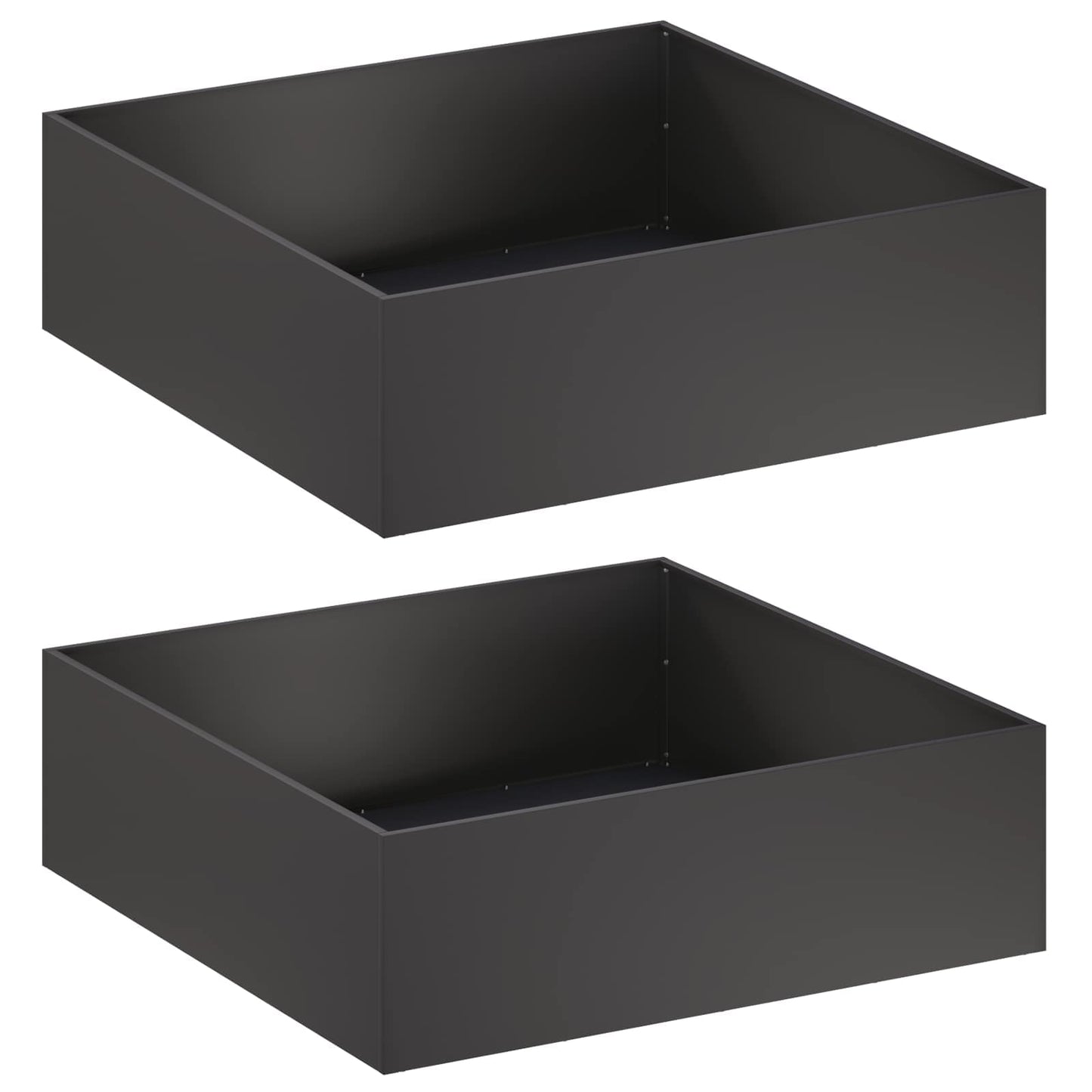 vidaXL Γλάστρα Κήπου 2 τμχ. Μαύρο 80 x 80 x 30 cm