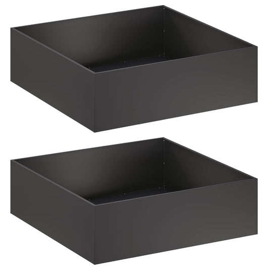 vidaXL Γλάστρα Κήπου 2 τμχ. Μαύρο 80 x 80 x 30 cm