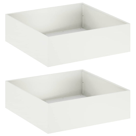 vidaXL Γλάστρα Κήπου 2 τμχ. Λευκό 80 x 80 x 30 cm
